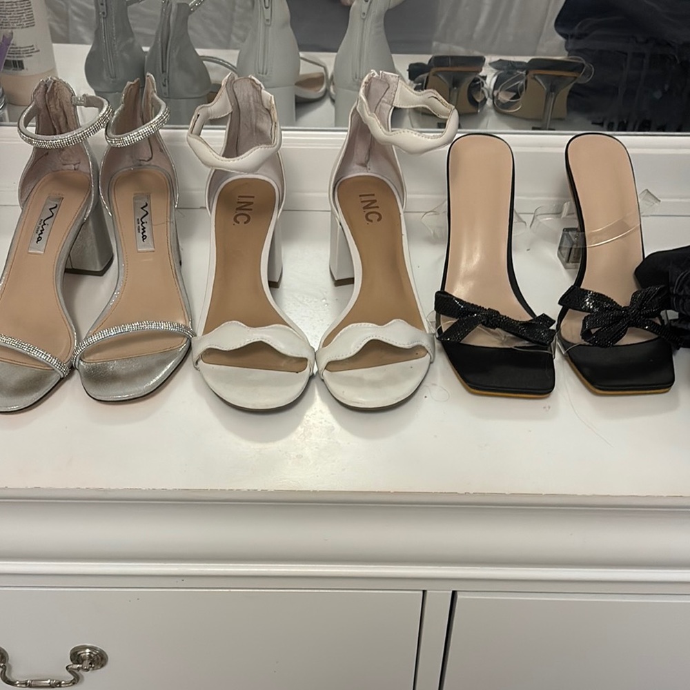 INC International Concepts Women's White Heeled Sandals